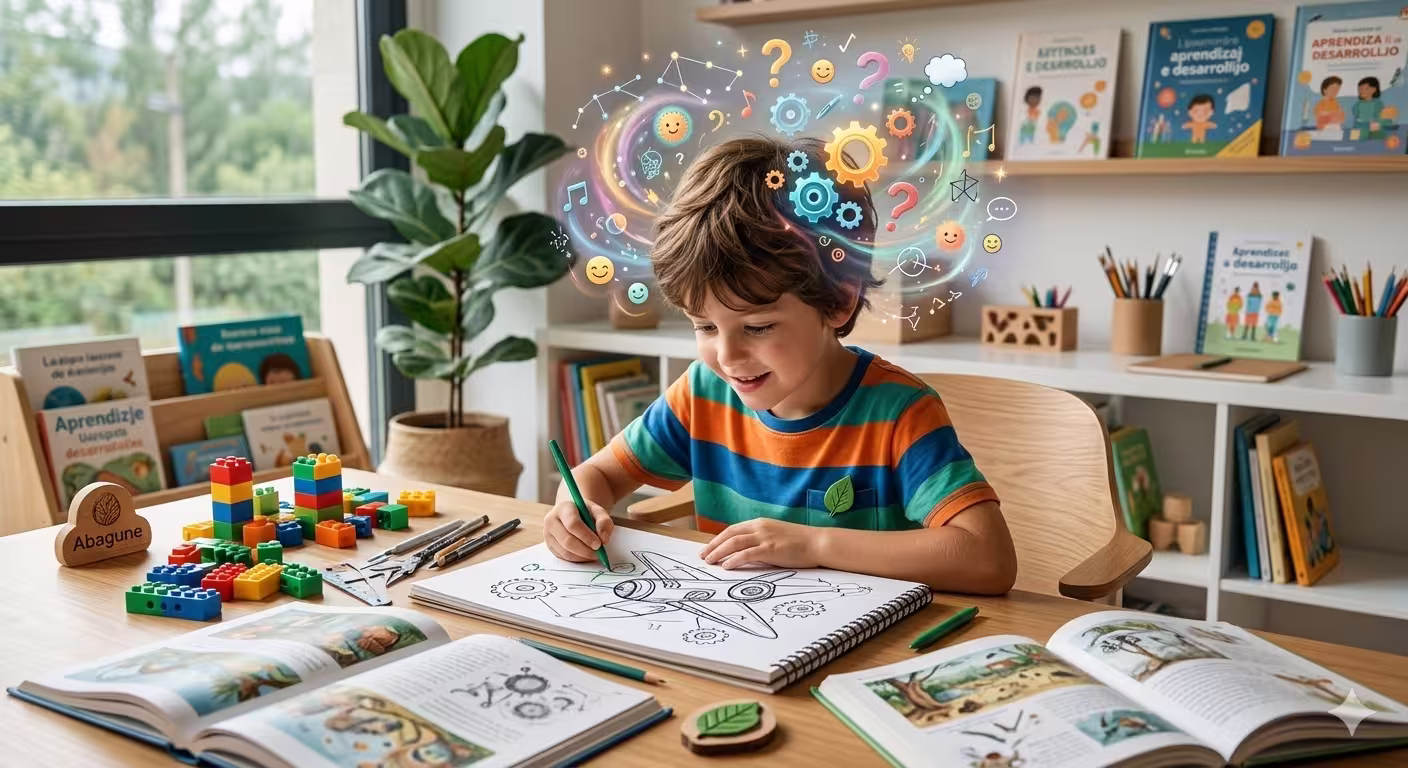 Niño con TDAH concentrado dibujando – Abagune Psicología Irún